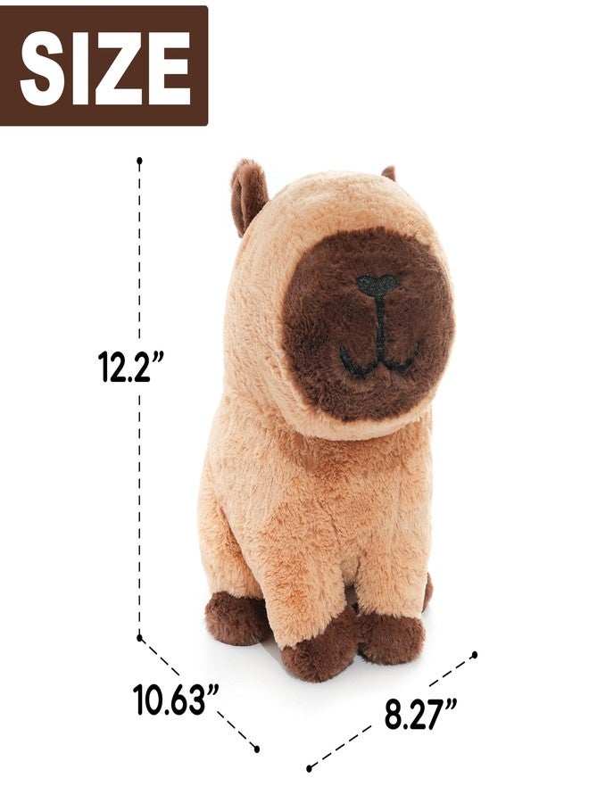 WEIGEDU Plush Capybara Stuffed Animal - 12.2” Soft Kawaii Toy for Kids & Adults, Brown Cute Animal Plush Pillow, Huggable Bedtime Buddy for Girls, Boys & Capybara Lovers - Image 5